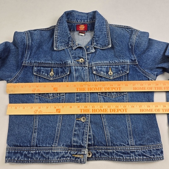 GAP- Vintage 1996 Limited Edition Starburst Embroidered Crop Jeans Jacket Sz L - Picture 6 of 7